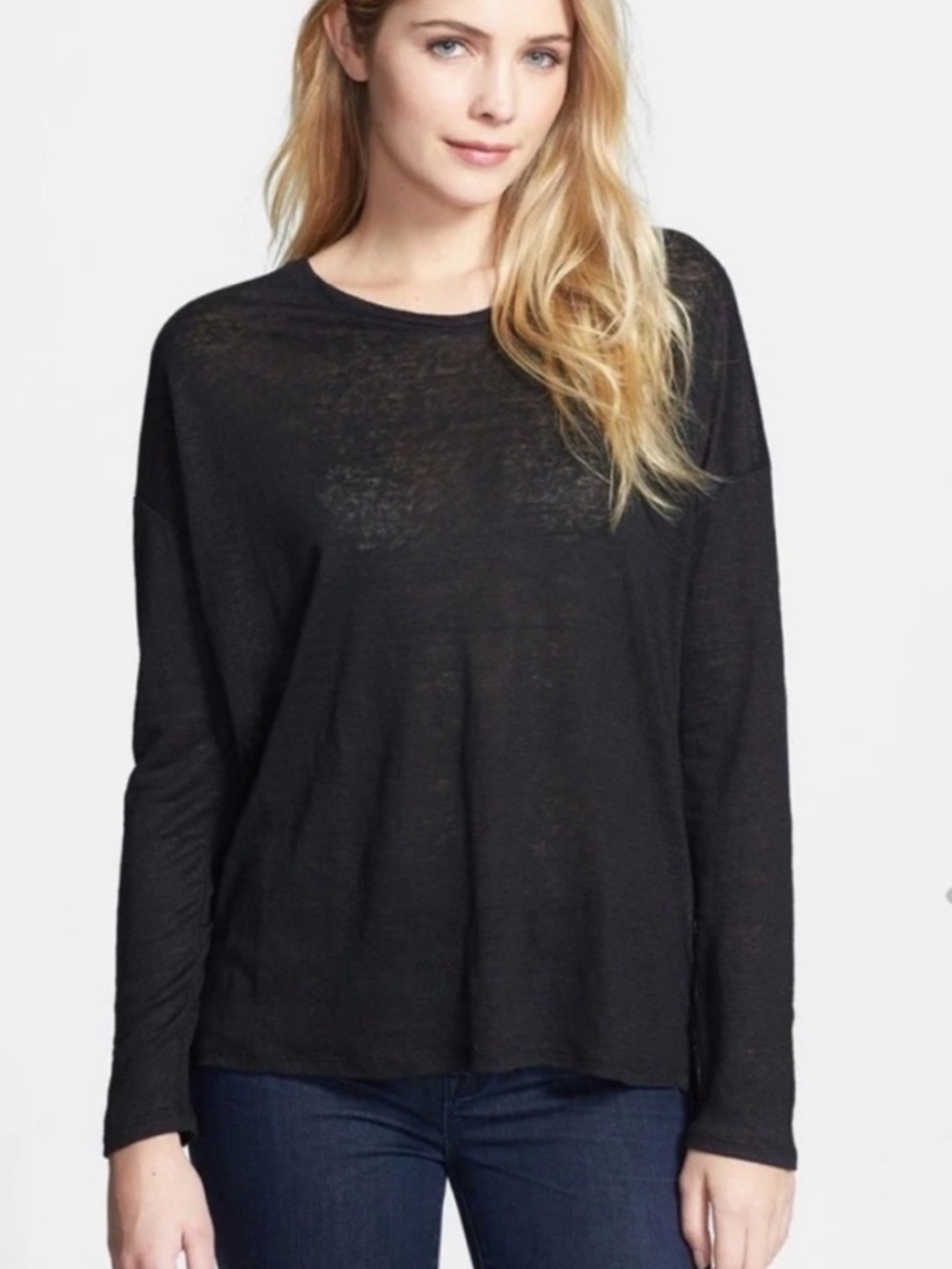 Vince 100% Linen Long Sleeve Top Size Small
